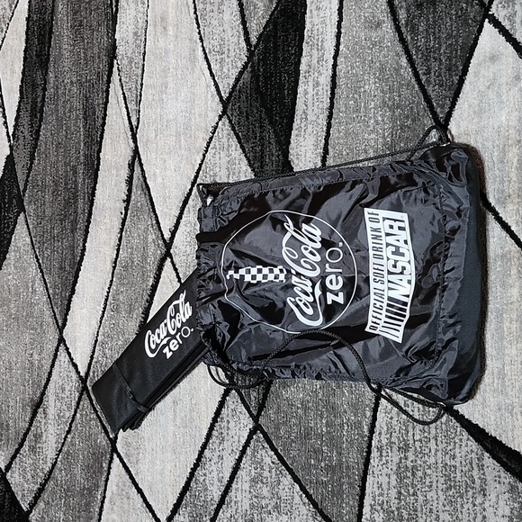 VINTAGE NASCAR COCA-COLA ZERO DRAWSTRING COOLER BACKPACK FOLD STADIUM SEAT CUSHI - Picture 12 of 14